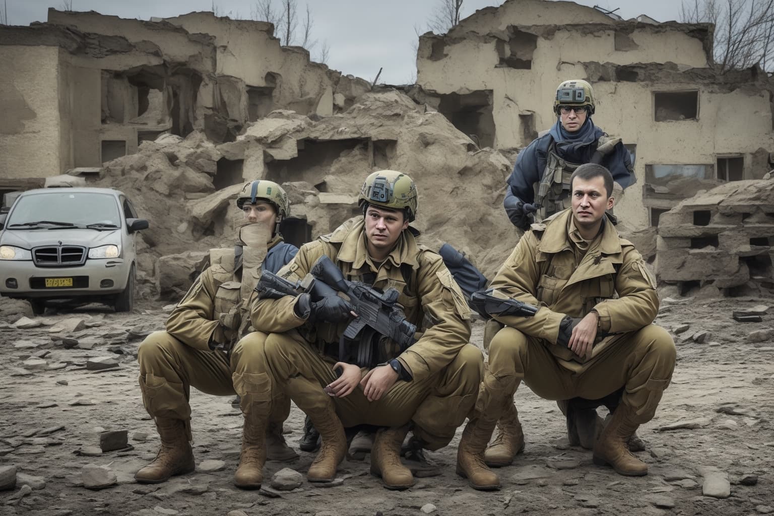 AI illustration of A Defense Intelligence of Ukraine operative known as 'Tima' shares his transition from a civilian builder to a soldier...