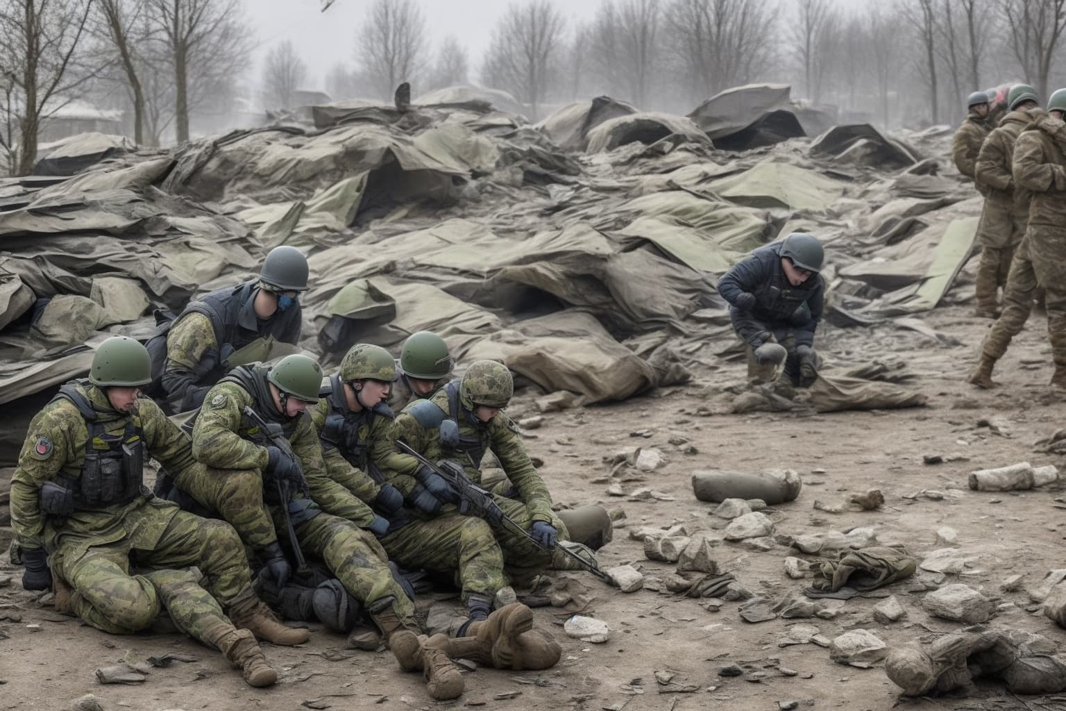 AI illustration of On March 13, Ukrainian defense forces engaged in 153 combat clashes with Russian troops, primarily in the Kostiantyniv...