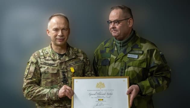 General Oleksandr Syrskyi, Commander-in-Chief of the Armed Forces of Ukraine, has been awarded the prestigious Gold Medal of the Swedish...