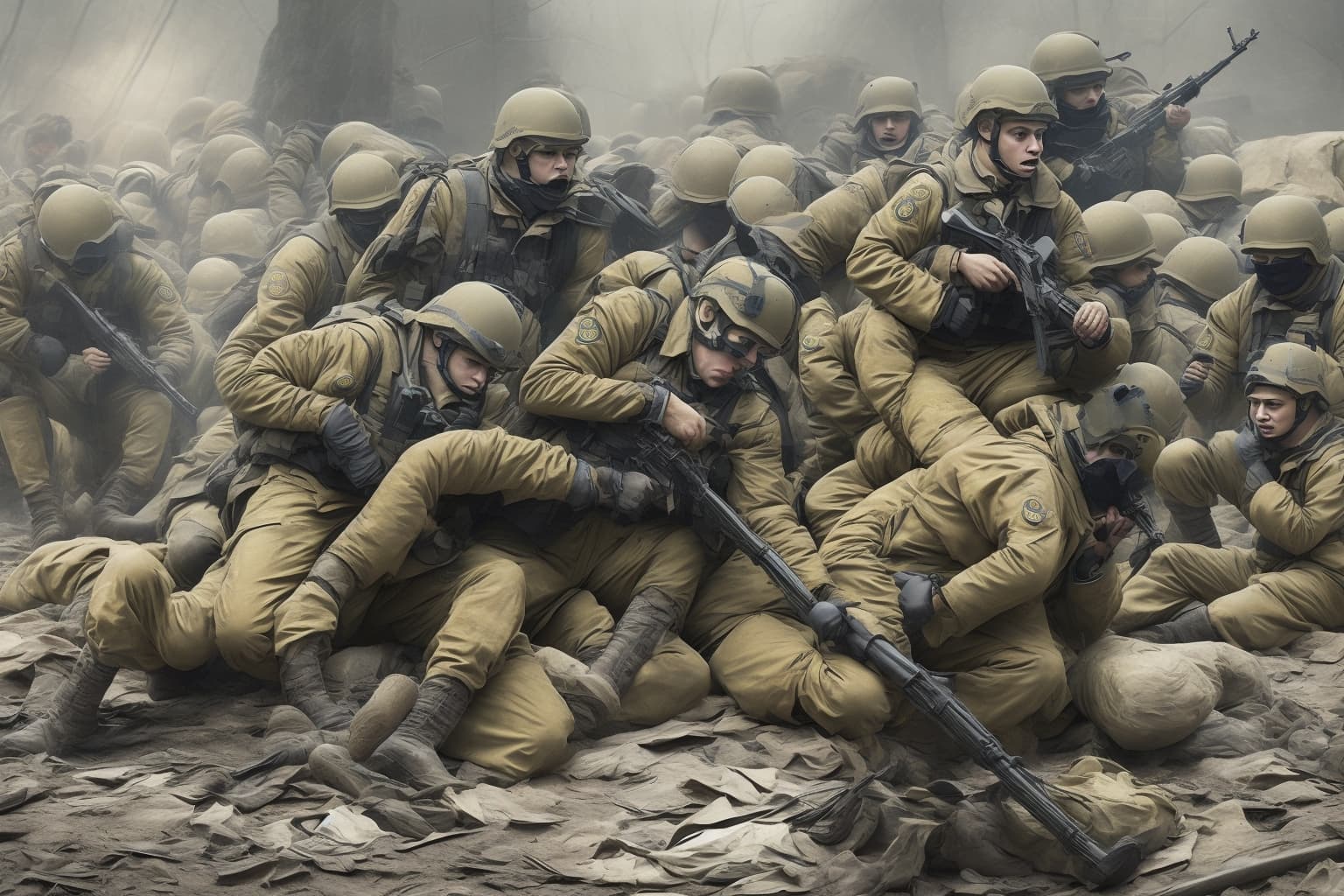 AI illustration of On Saturday, March 14, Russian forces initiated 79 attacks on Ukrainian positions, predominantly in the Kostiantynivka...