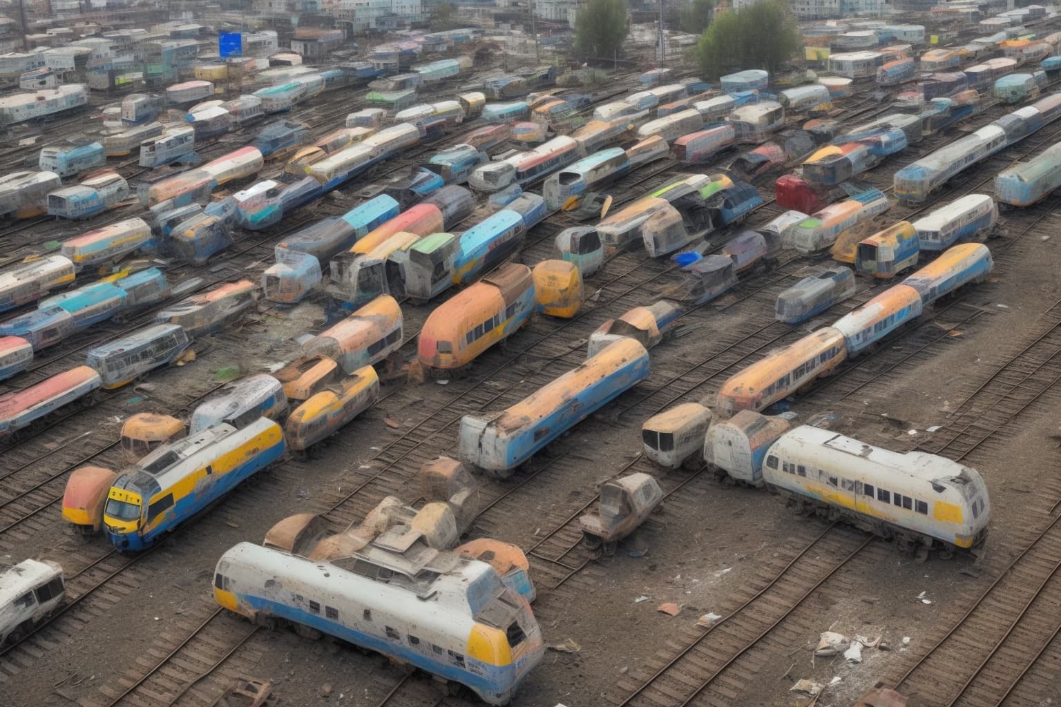 AI illustration of During a coordinated night offensive, a Russian drone struck a commuter train in the Kharkiv region, according to Depu...