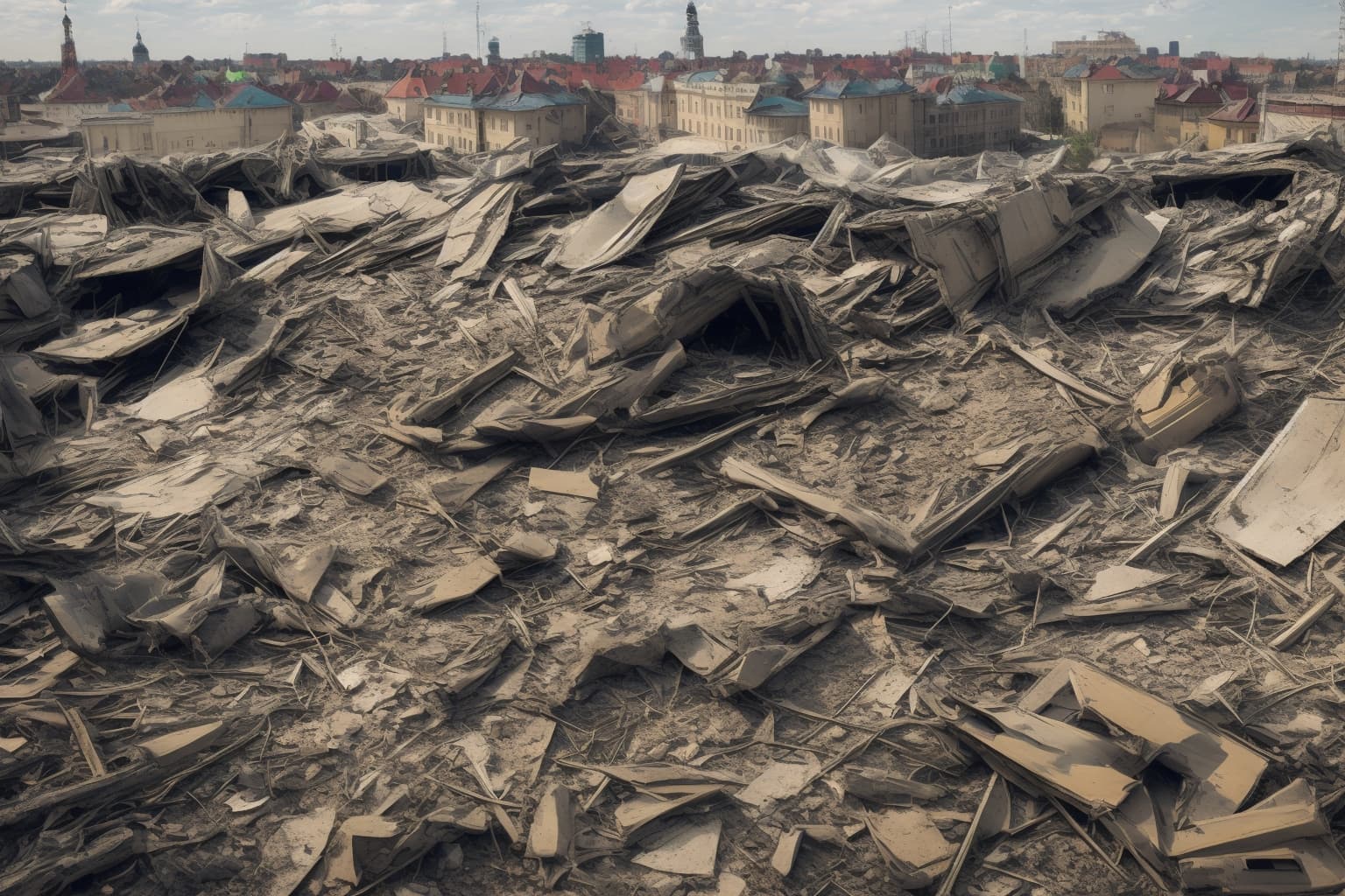 AI illustration of A Russian missile strike hit the city of Brovary in the Kyiv region, resulting in one fatality and eight injuries, acc...