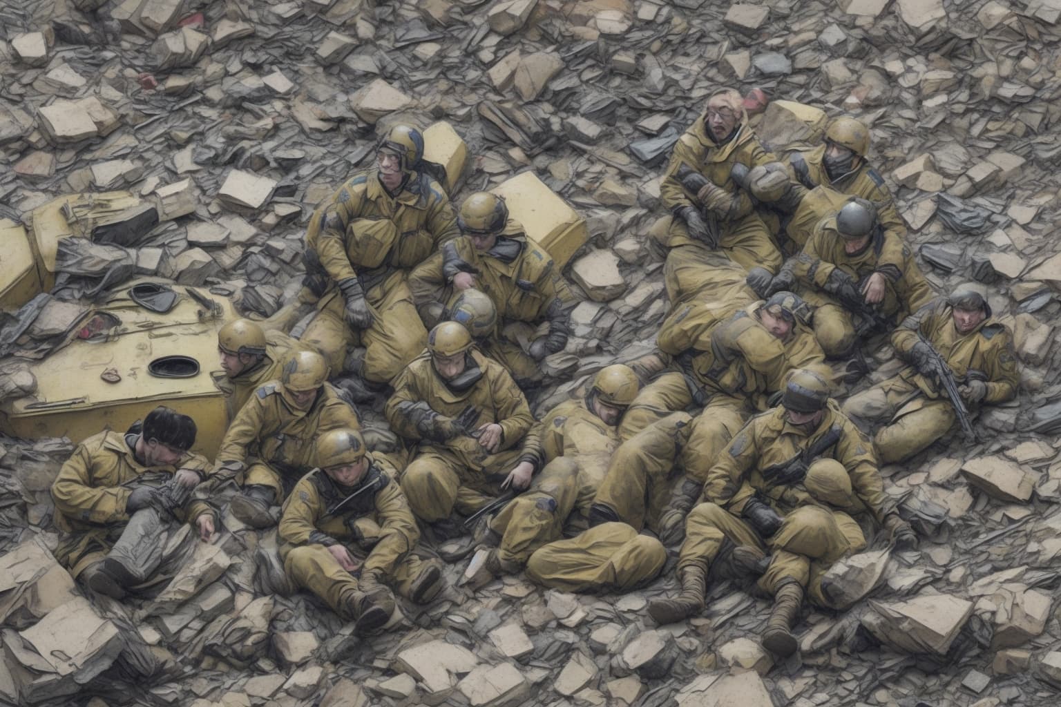 AI illustration of A Russian military court in Moscow has sentenced five Ukrainian prisoners of war to 15 to 18 years for alleged involve...