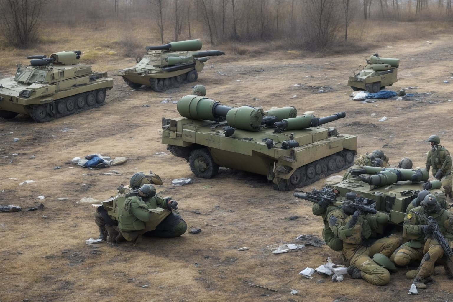 AI illustration of Ukrainian special operations forces hit Russian Iskander missile launchers in occupied Crimea on March 14, successfull...