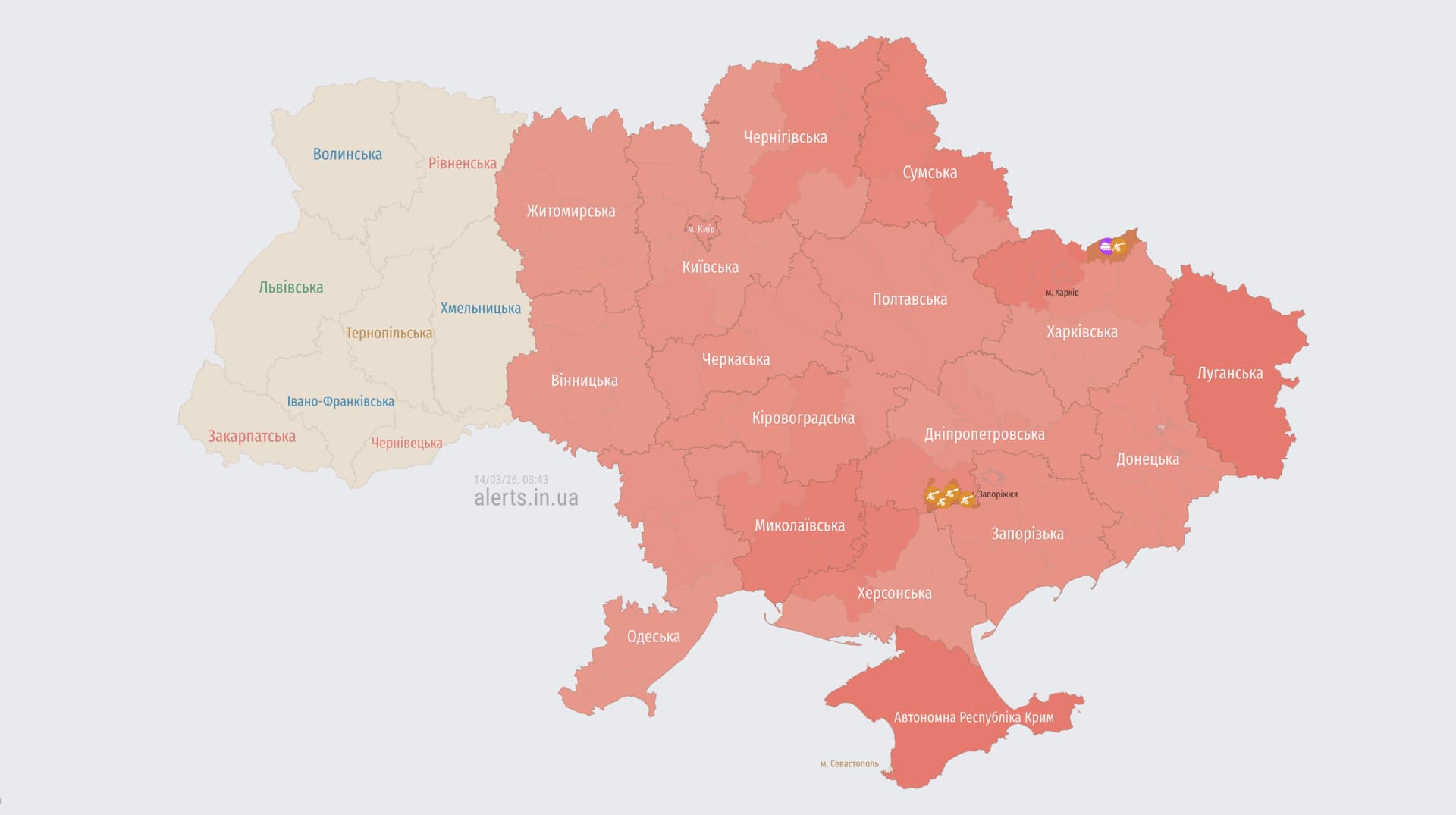 On March 14, Russian forces launched Kalibr cruise missiles from the Black Sea and airborne missiles from strategic bombers over Volgogra...