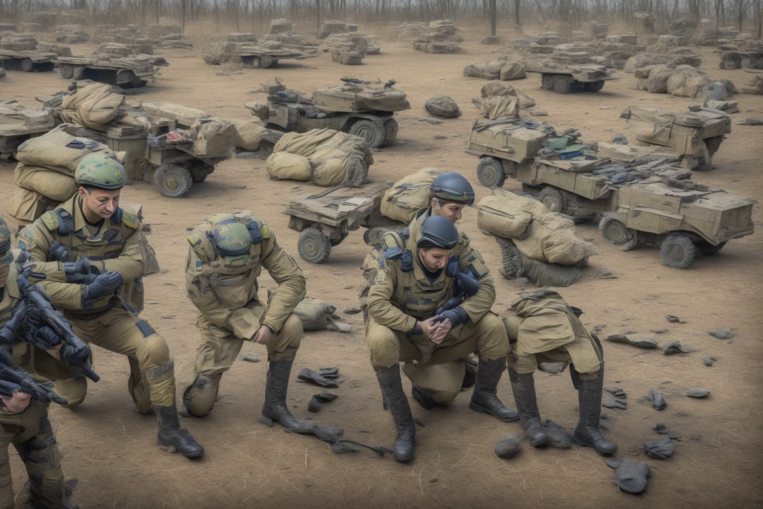 AI illustration of Ukrainian President Volodymyr Zelensky confirmed that Ukrainian specialists are currently assisting Middle Eastern cou...