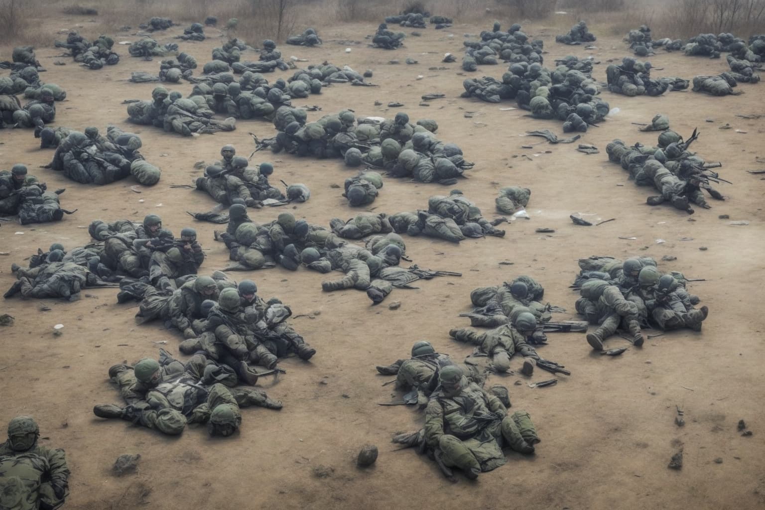 AI illustration of Ukrainian military sources reported that Russian forces launched 65 attacks across multiple fronts today, with signifi...