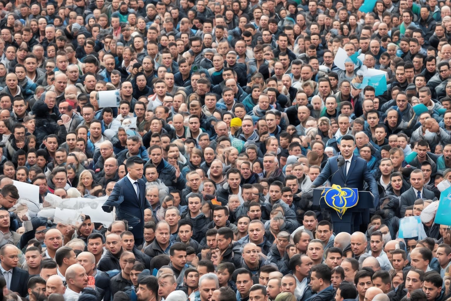 AI illustration of Ukrainian President Volodymyr Zelensky has condemned Hungarian Prime Minister Viktor Orban's election campaign for its...