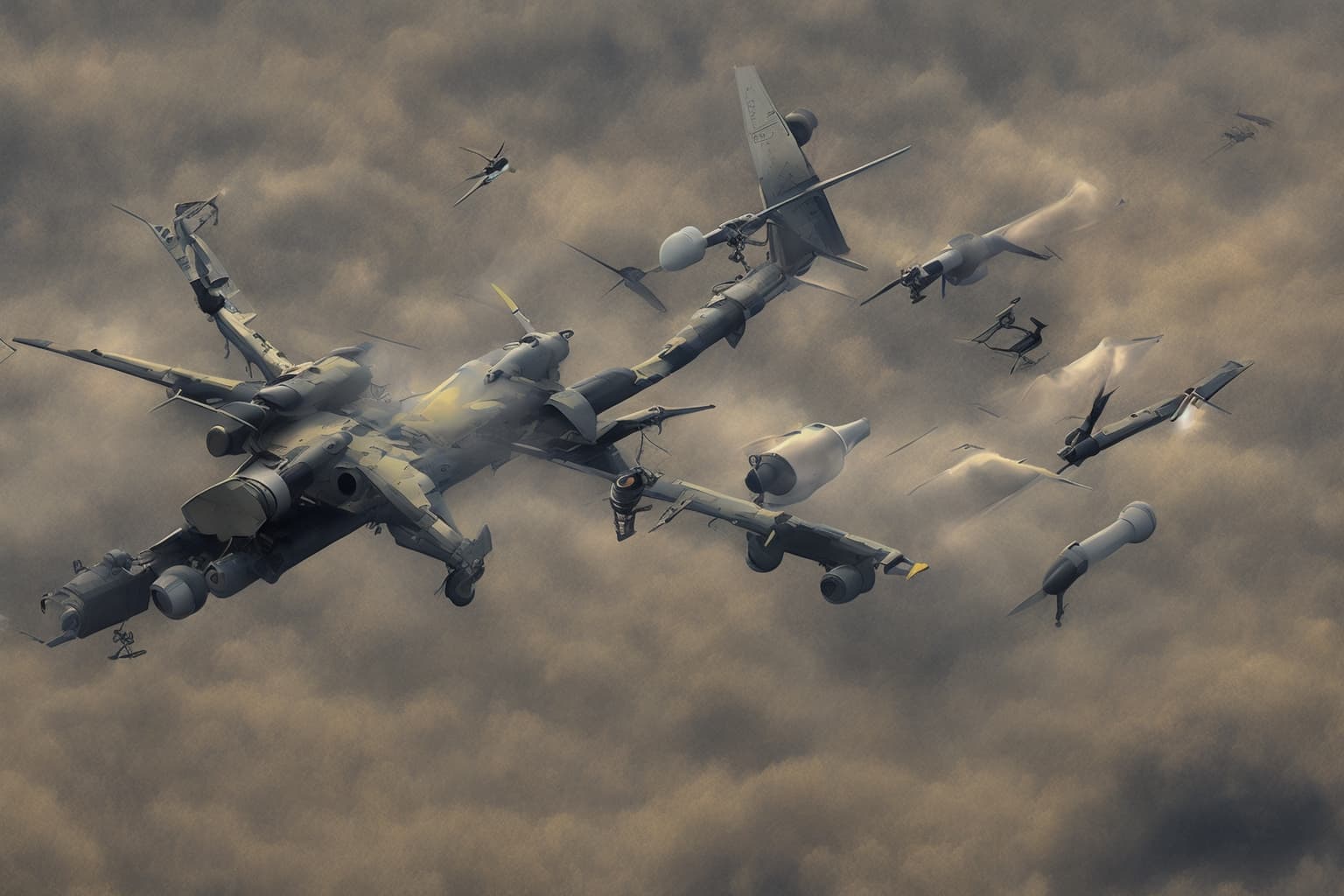 AI illustration of Ukrainian air defenses intercepted 117 drones launched by Russia overnight, defending against an assault that included...