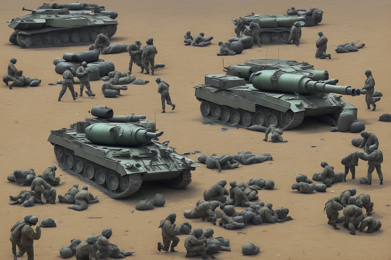 AI illustration of The Ukrainian General Staff reported that the Russian army has lost 990 troops and 61 artillery systems in the past da...