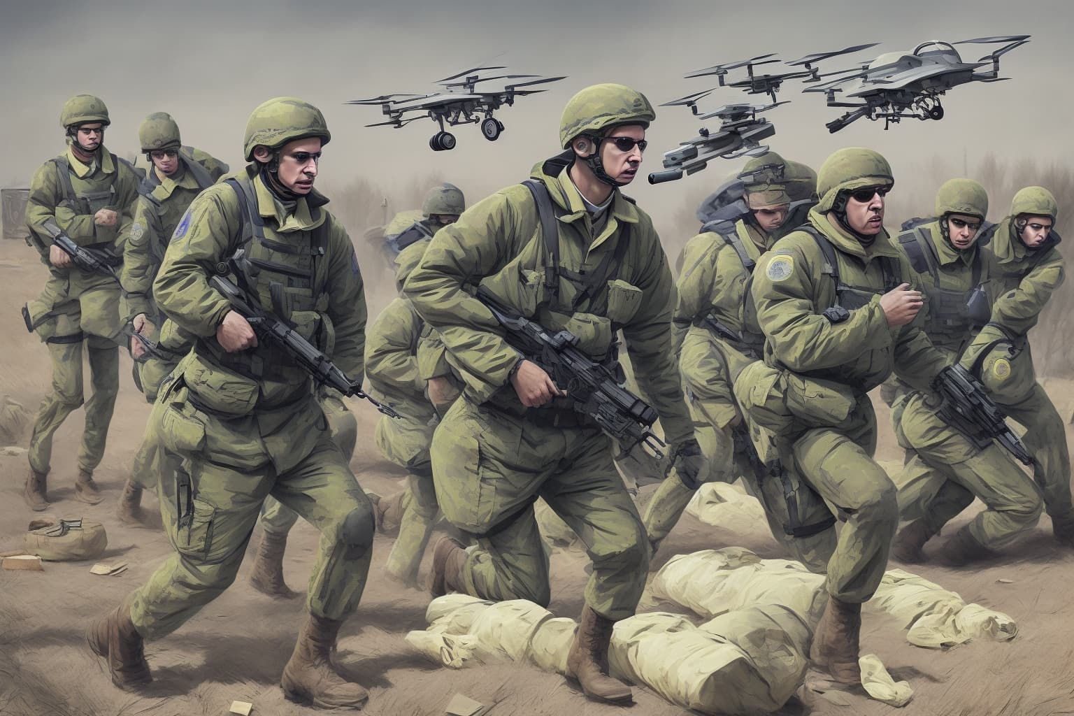 AI illustration of Ukrainian Interior Minister Igor Klymenko announced that Russian troops are conducting drone training approximately 10...