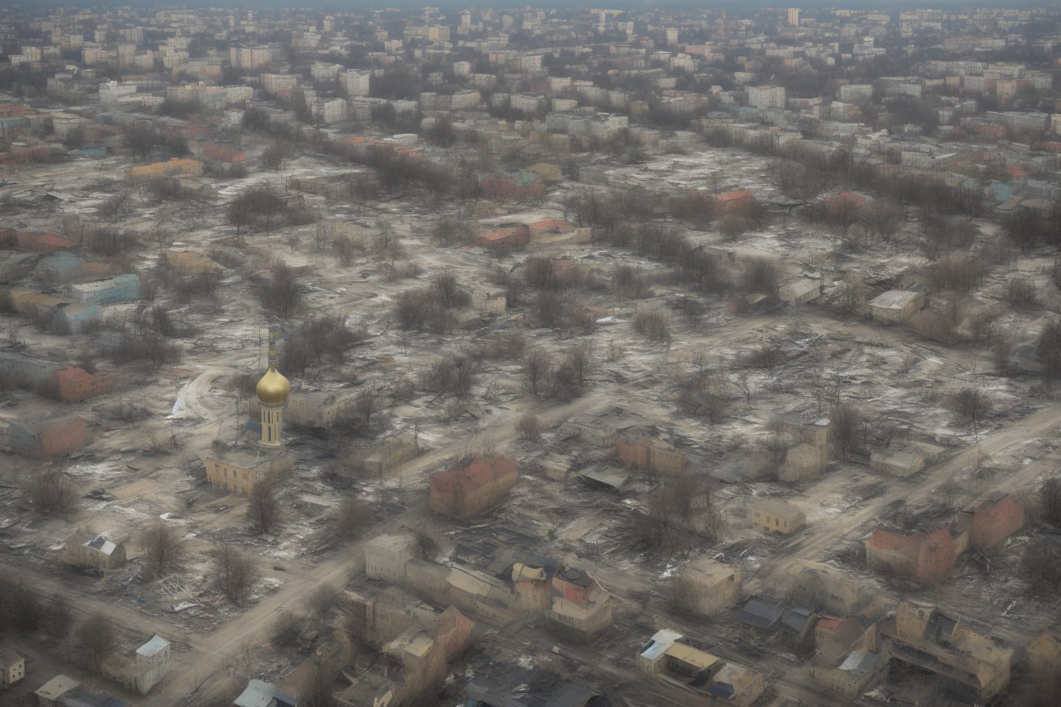 AI illustration of Fifteen settlements in the Kharkiv region were targeted in a series of Russian attacks, leading to reported casualties...