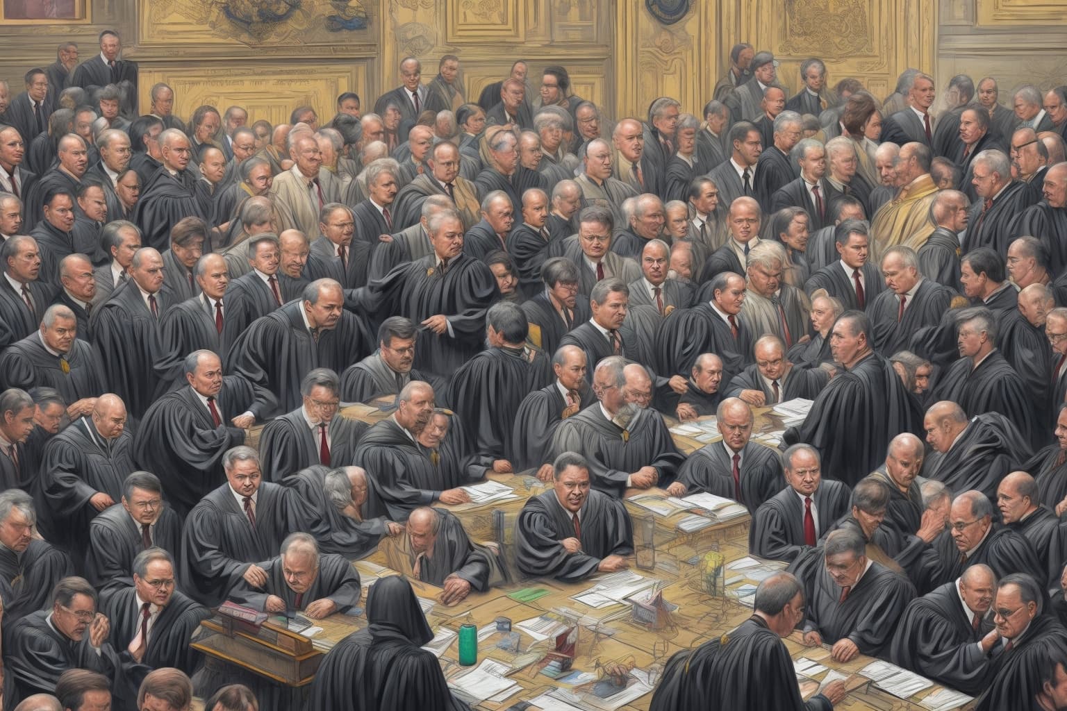 AI illustration of The XX Congress of Judges in Ukraine has elected two new members to the High Council of Justice. The elections were he...