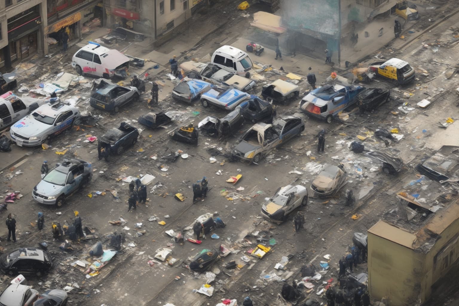 AI illustration of On March 10, Russian drones targeted the police headquarters in Nikopol, injuring six people, including five police of...