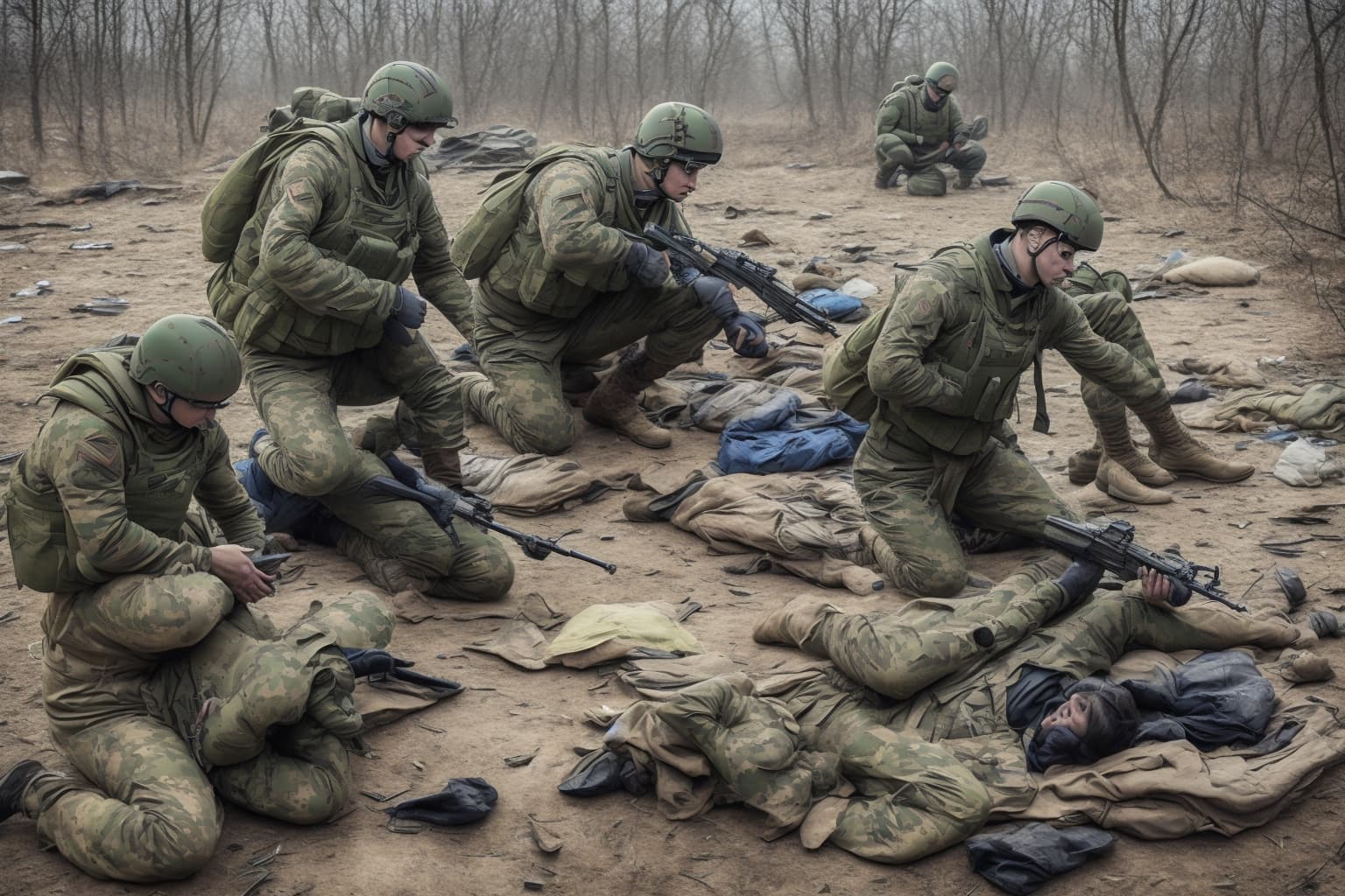 AI illustration of Ukrainian Air Assault Forces recently eliminated 10 Russian invaders and destroyed their equipment in the Oleksandrivk...