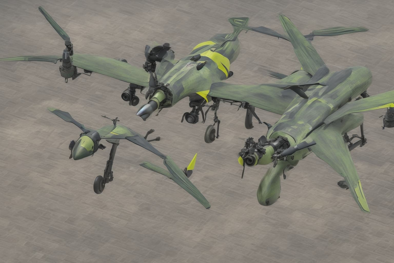 AI illustration of During a joint press conference, President Volodymyr Zelensky revealed that the first Shahed drones in Ukraine were la...