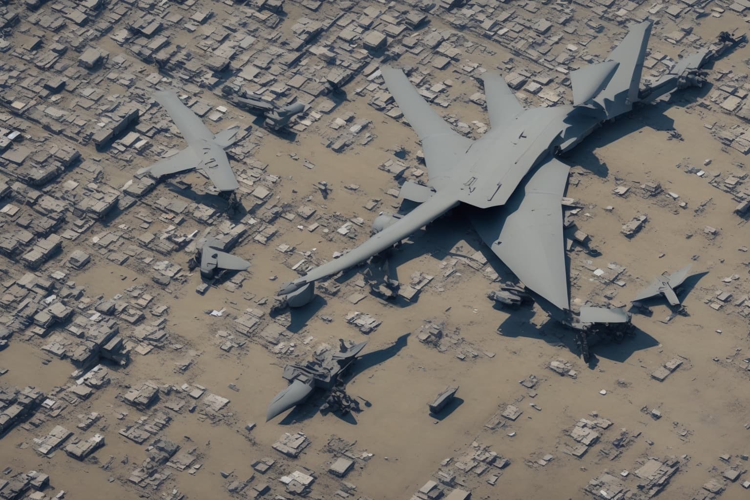 Post-attack scene in Ukraine showing damaged structures and military presence