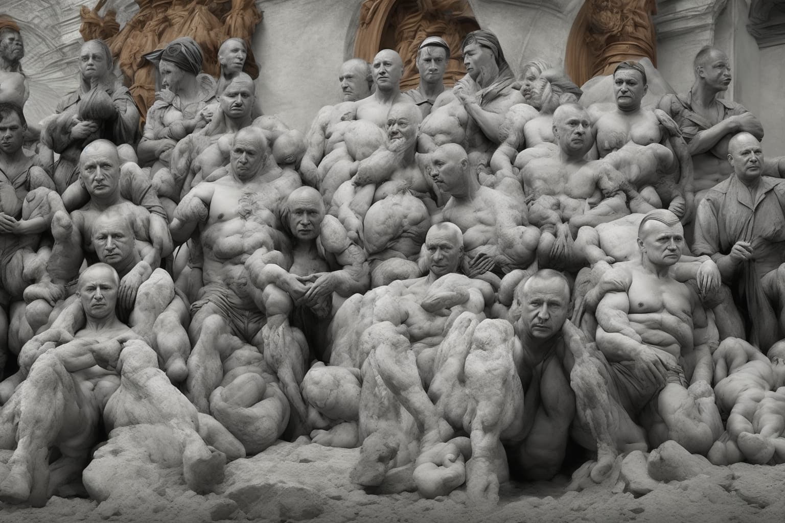 AI illustration of Ukraine's Foreign Minister Dmytro Kuleba and Minister of Culture Oleksandr Tkachenko have urged the Venice Biennale or...