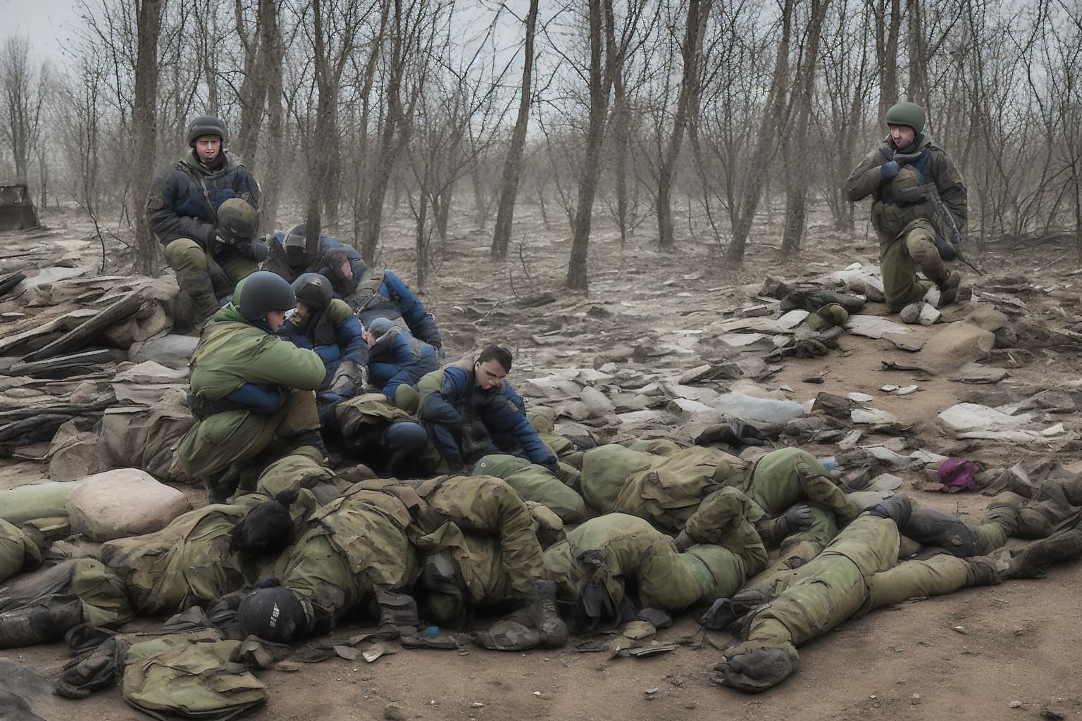 AI illustration of Ukrainian forces faced 130 clashes with Russian troops in a single day, marking a significant period of intensified fi...