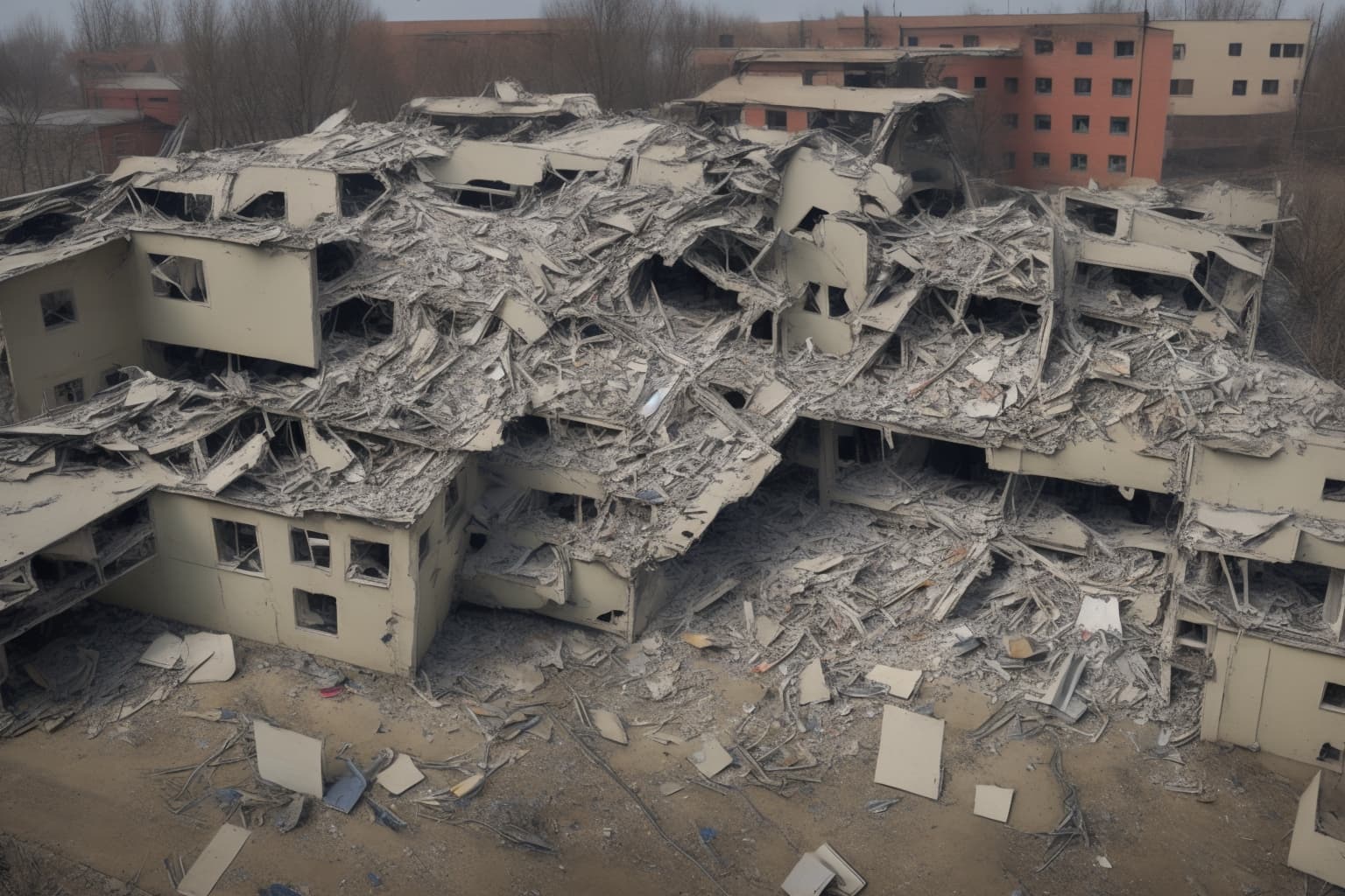 AI illustration of In the early hours of Wednesday, a hostile drone struck the district police station in Shostka, Sumy Oblast, injuring...