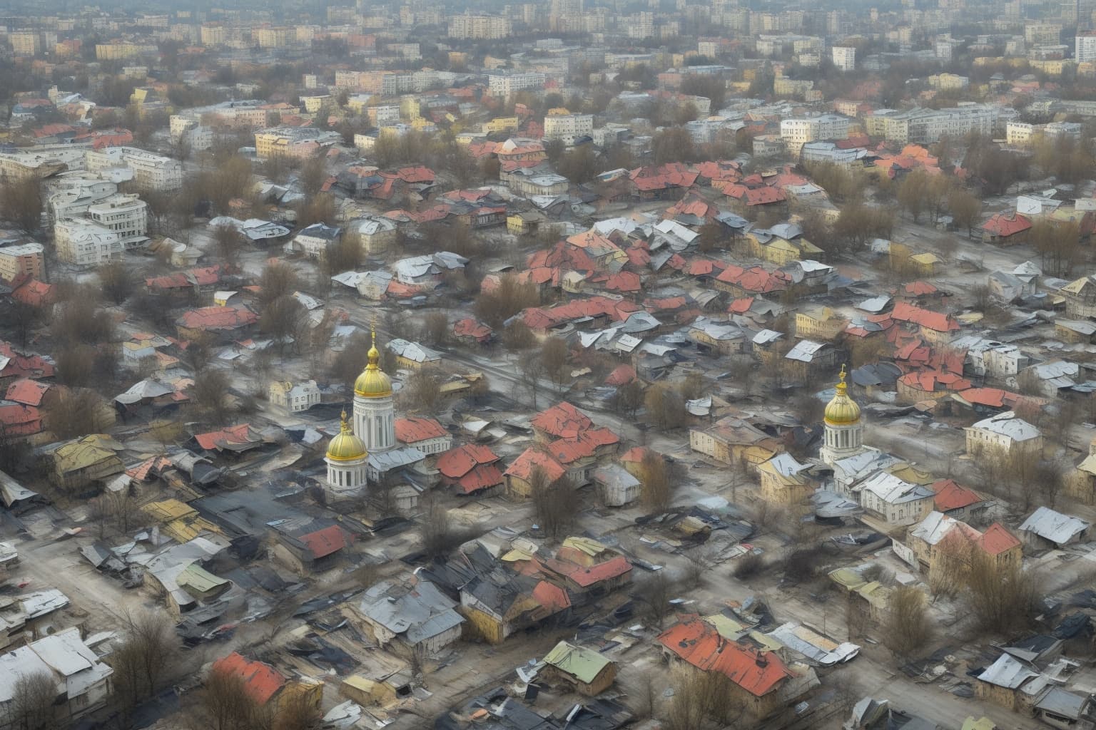 AI illustration of The Ukrainian government has backed a proposal to permit the privatization of housing damaged or destroyed by the war,...
