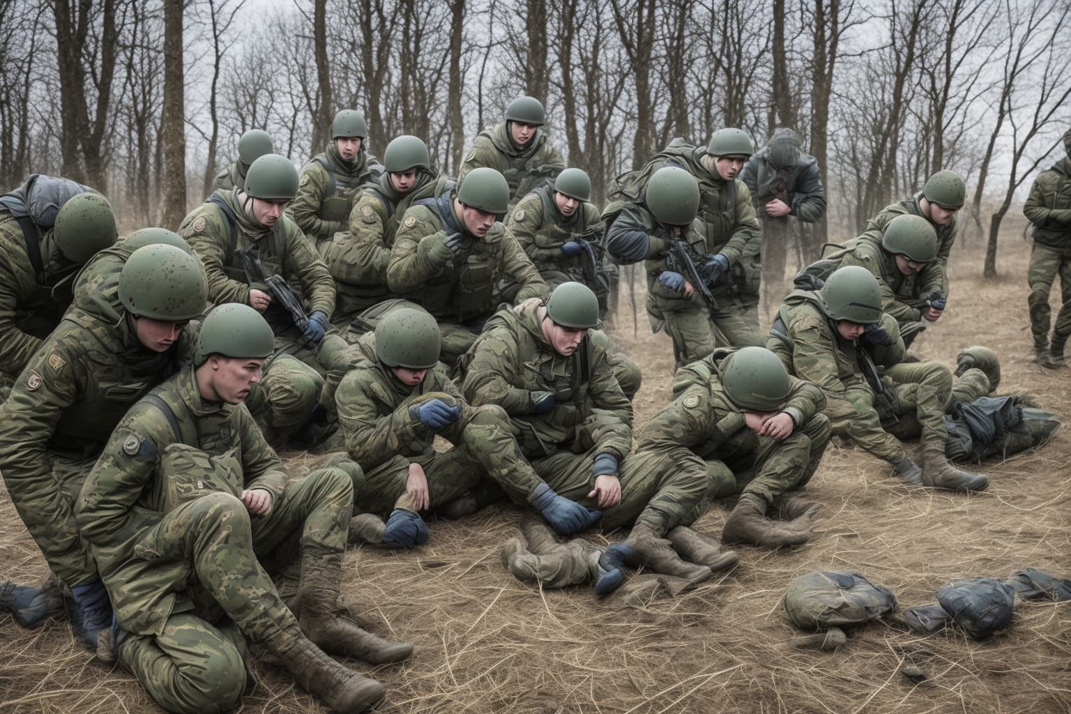 AI illustration of Ukrainian paratroopers launched an assault on Russian-held positions in Bohuslavka, Kharkiv region, resulting in the s...