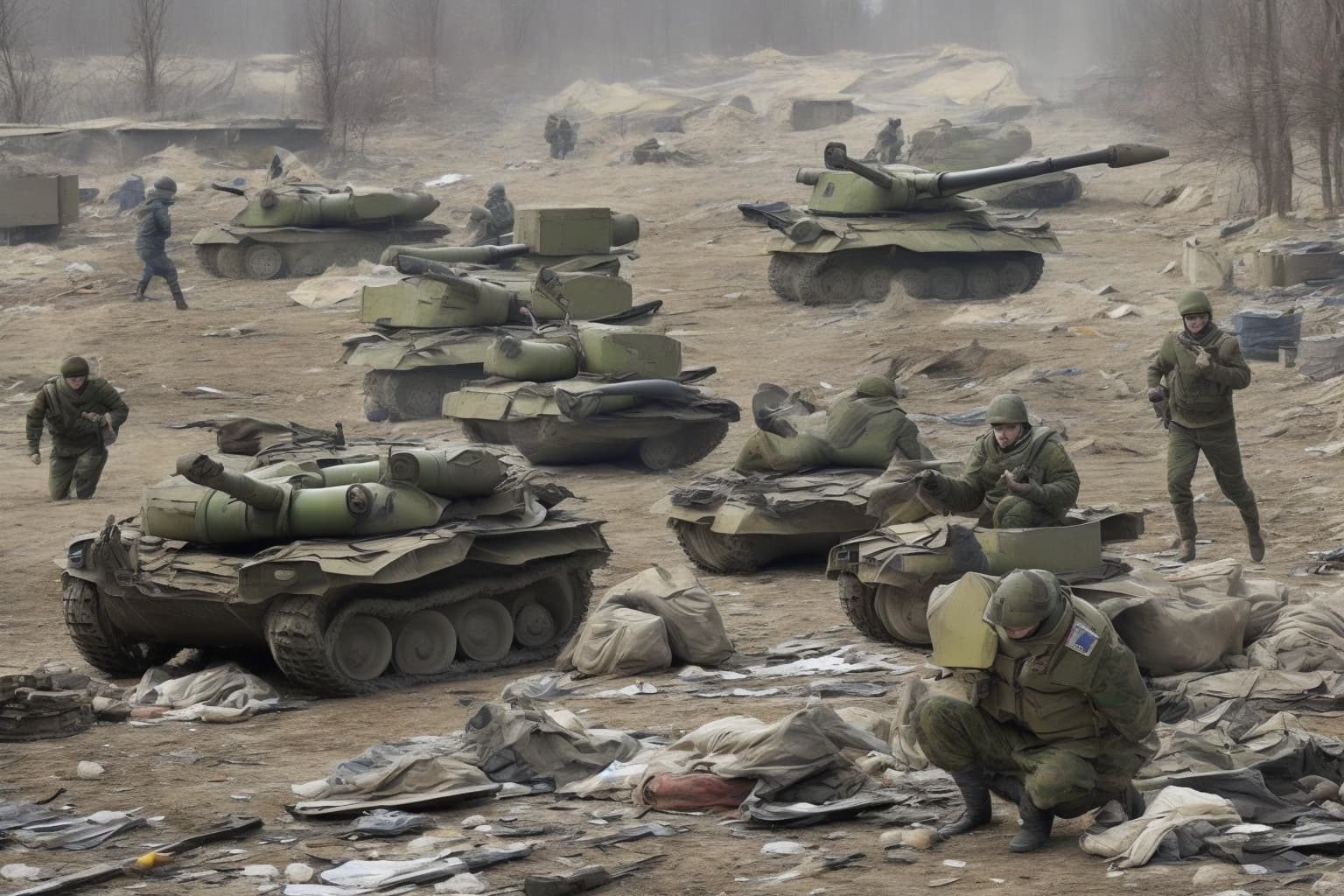 AI illustration of Ukrainian Defense Forces conducted successful strikes on Russian military targets, including command points and ammuni...