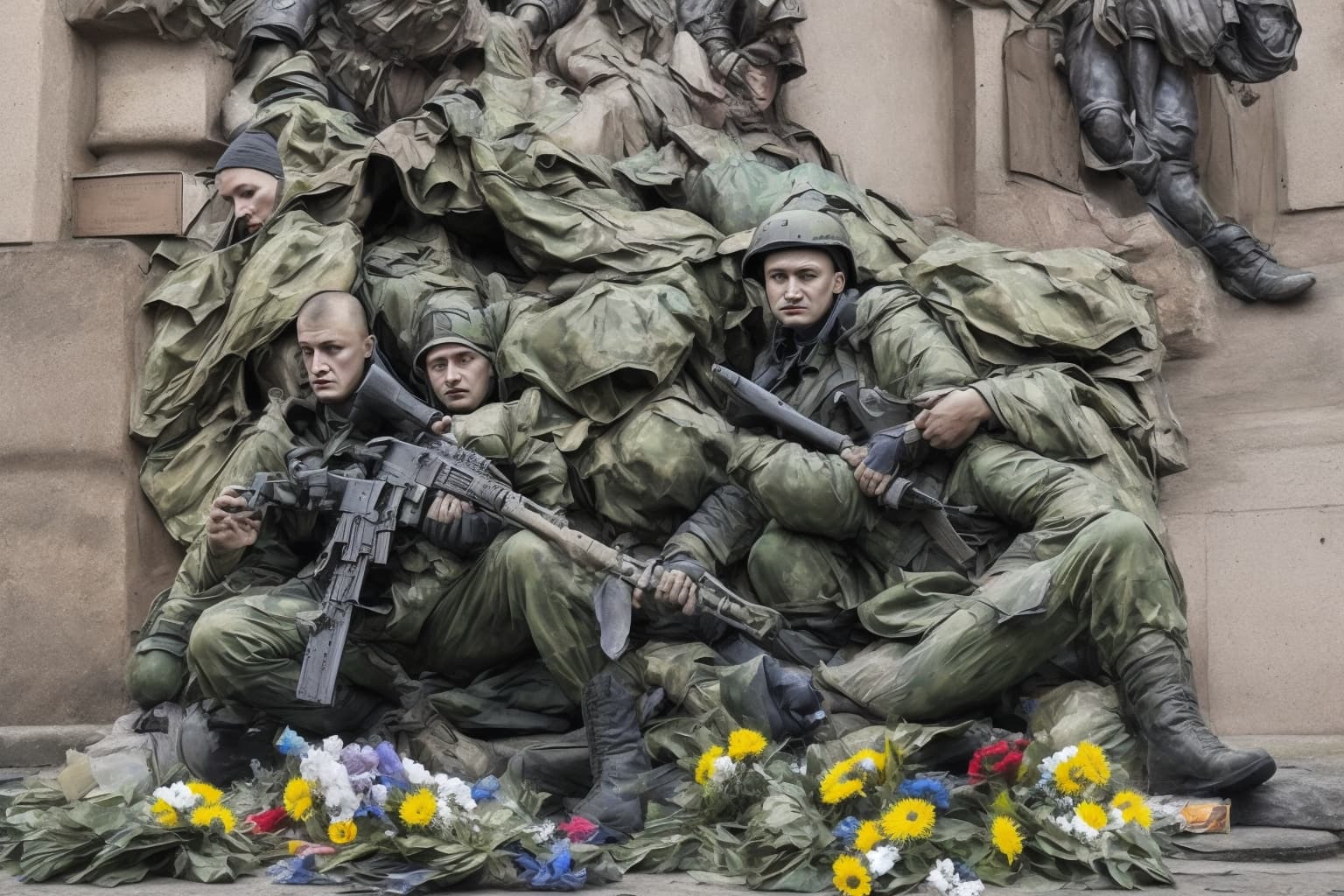 AI illustration of Mykola 'Dobryi' Lebediev, a 31-year-old soldier of Ukraine's GUR special forces, was honored in Kyiv after losing his...